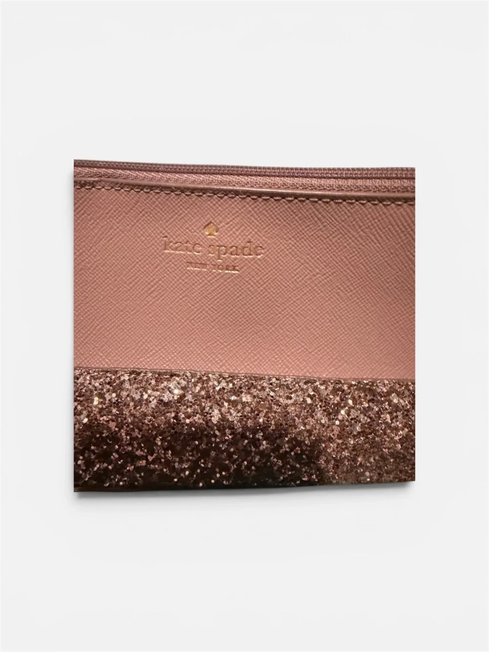 Kate Spade New York Little Shiloh Greta Court Cosmetic Bag Dusty Peony Glitter